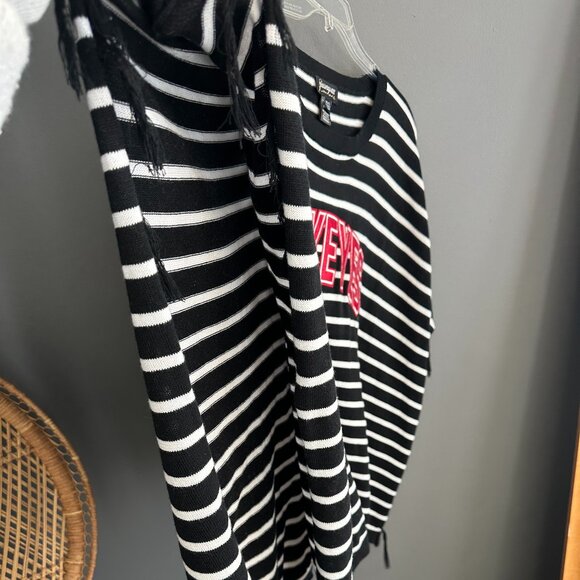 Game Day Couture Ohio State Poncho Sweater OSU Womens One Size Striped Top - Picture 2 of 6